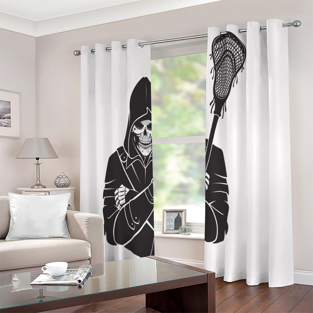 Lacrosse Skull Print Extra Wide Grommet Curtains