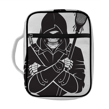 Lacrosse Skull Print Front Pocket Bible Bag