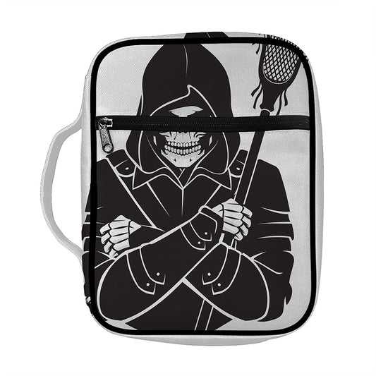 Lacrosse Skull Print Front Pocket Bible Bag