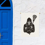 Lacrosse Skull Print Garden Flag