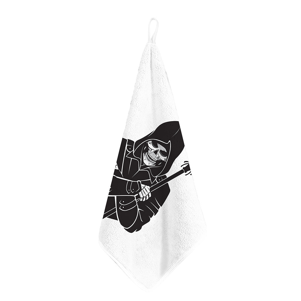 Lacrosse Skull Print Hand Towel