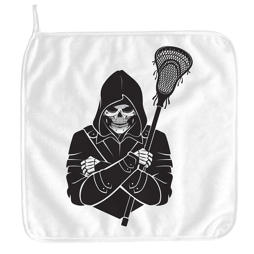 Lacrosse Skull Print Hand Towel