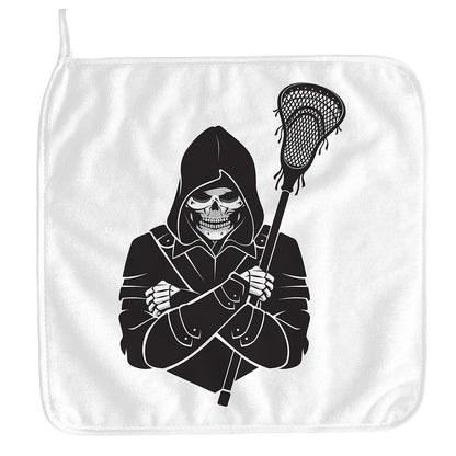 Lacrosse Skull Print Hand Towel