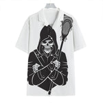 Lacrosse Skull Print Hawaiian Shirt
