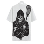 Lacrosse Skull Print Hawaiian Shirt