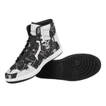 Lacrosse Skull Print High Top Leather Sneakers