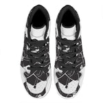 Lacrosse Skull Print High Top Leather Sneakers