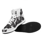 Lacrosse Skull Print High Top Leather Sneakers