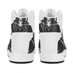 Lacrosse Skull Print High Top Leather Sneakers