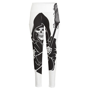 Lacrosse Skull Print High-Waisted Pocket Leggings