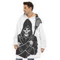 Lacrosse Skull Print Hoodie Blanket