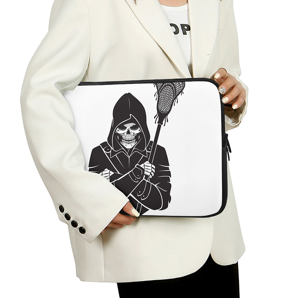 Lacrosse Skull Print Laptop Sleeve
