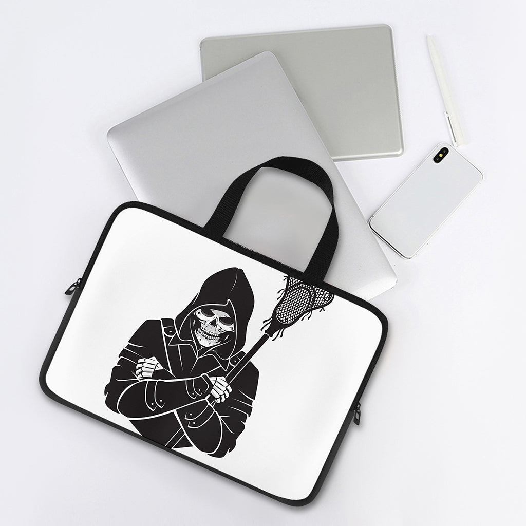 Lacrosse Skull Print Laptop Sleeve With Handle