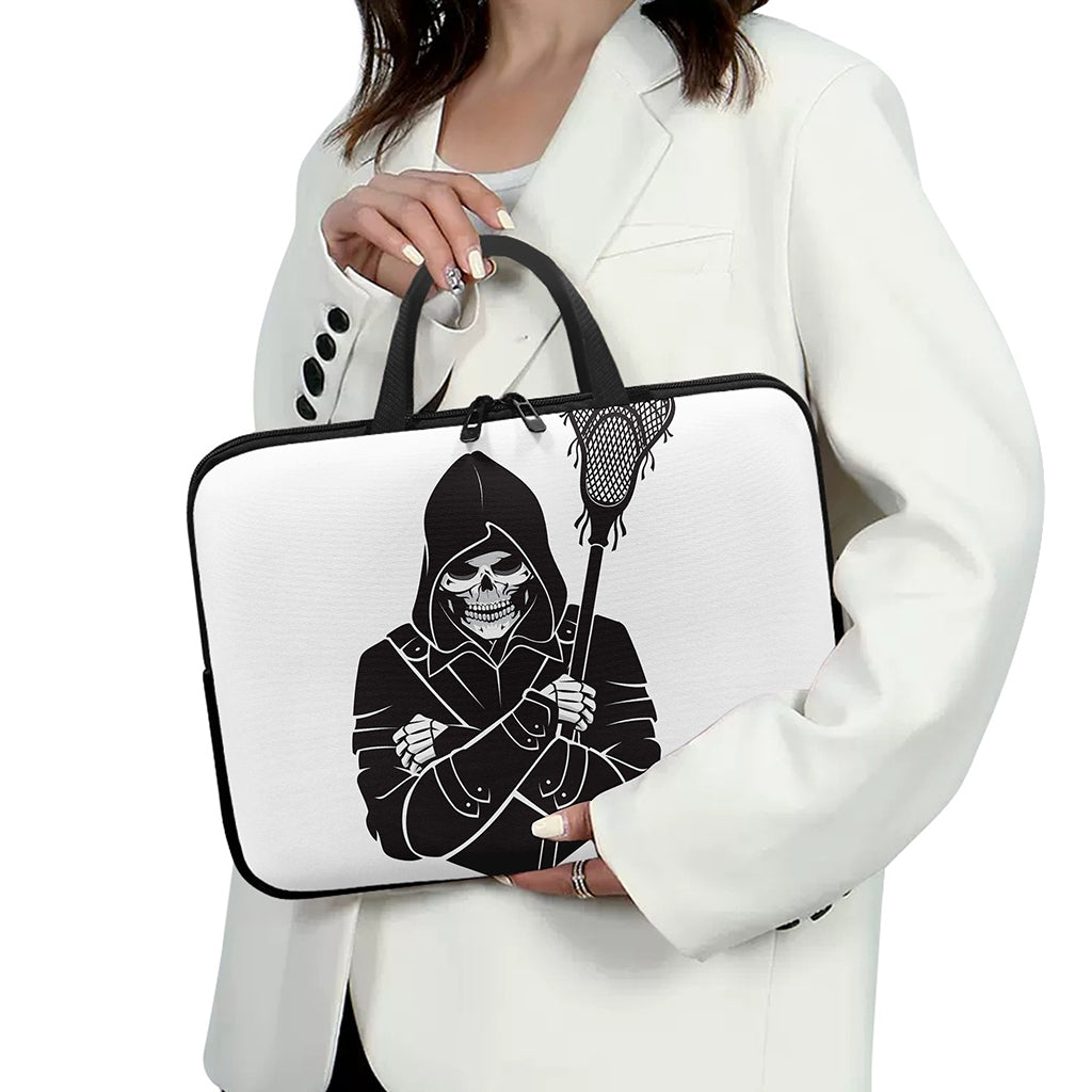 Lacrosse Skull Print Laptop Sleeve With Handle
