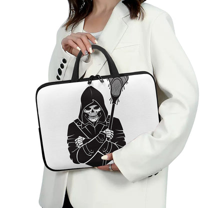 Lacrosse Skull Print Laptop Sleeve With Handle