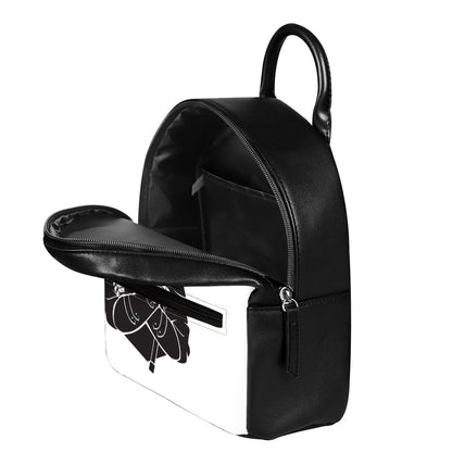 Lacrosse Skull Print Leather Backpack