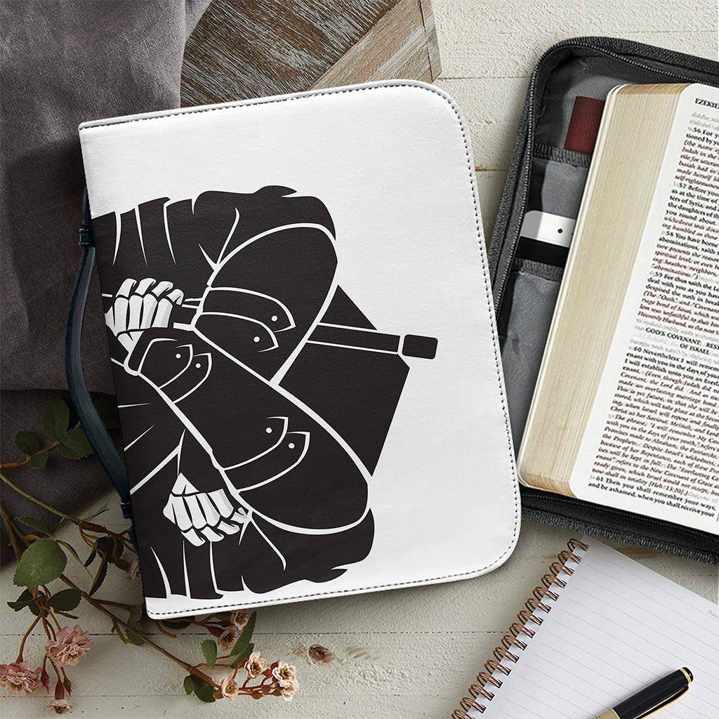 Lacrosse Skull Print Leather Bible Cover