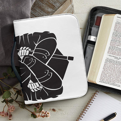 Lacrosse Skull Print Leather Bible Cover