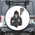 Lacrosse Skull Print Leather Spare Tire Cover