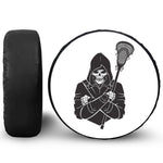 Lacrosse Skull Print Leather Spare Tire Cover