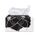 Lacrosse Skull Print Leather Tissue Box Cover