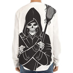 Lacrosse Skull Print Long Sleeve Baseball Jersey