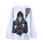 Lacrosse Skull Print Long Sleeve Short Coat