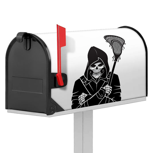 Lacrosse Skull Print Mailbox Cover