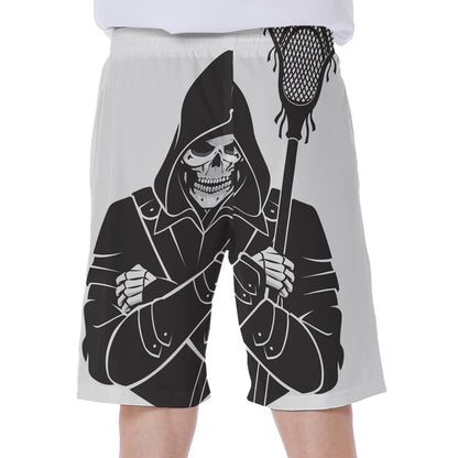 Lacrosse Skull Print Men's Beach Shorts