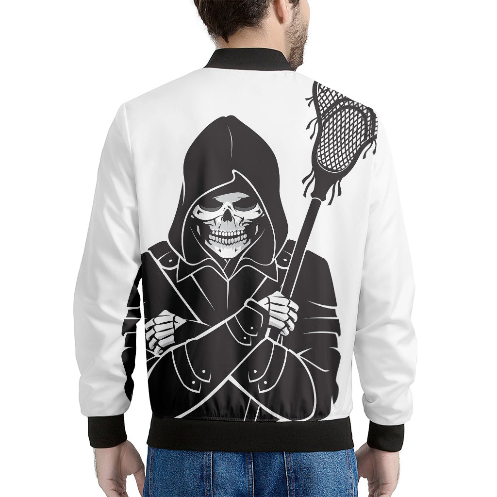 Lacrosse Skull Print Men's Bomber Jacket