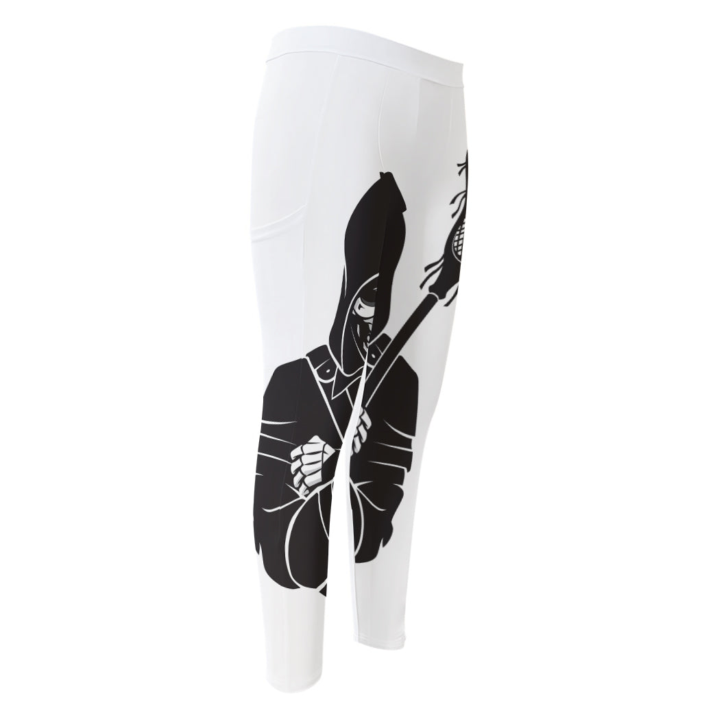 Lacrosse Skull Print Men's Compression Pants