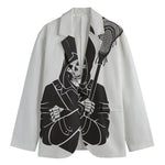 Lacrosse Skull Print Men's Cotton Blazer