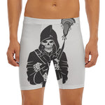 Lacrosse Skull Print Men's Long Boxer Briefs