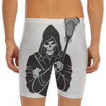 Lacrosse Skull Print Men's Long Boxer Briefs