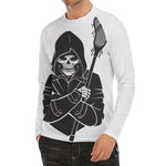 Lacrosse Skull Print Men's Long Sleeve Rash Guard