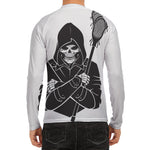 Lacrosse Skull Print Men's Long Sleeve Rash Guard
