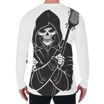 Lacrosse Skull Print Men's Long Sleeve T-Shirt