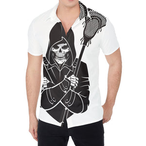 Lacrosse Skull Print Men's Shirt