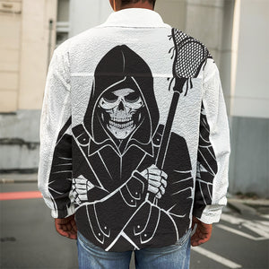 Lacrosse Skull Print Men's Shirt Jacket