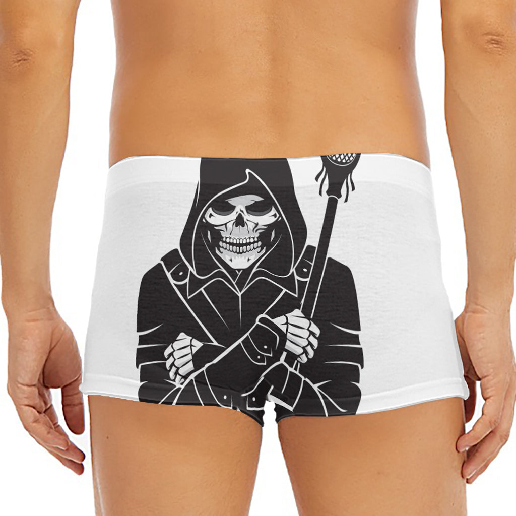 Lacrosse Skull Print Men's Short Boxer Briefs