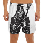 Lacrosse Skull Print Men's Split Running Shorts