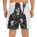 Lacrosse Skull Print Men's Split Running Shorts