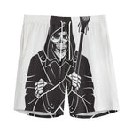 Lacrosse Skull Print Men's Sports Shorts