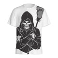 Lacrosse Skull Print Men's Athletic T-Shirt