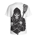 Lacrosse Skull Print Men's Sports T-Shirt