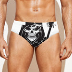 Lacrosse Skull Print Men's Swim Briefs