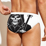 Lacrosse Skull Print Men's Swim Briefs