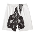 Lacrosse Skull Print Men's Swim Trunks
