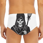 Lacrosse Skull Print Men's Triangle Swim Briefs