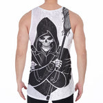 Lacrosse Skull Print Men's Velvet Tank Top